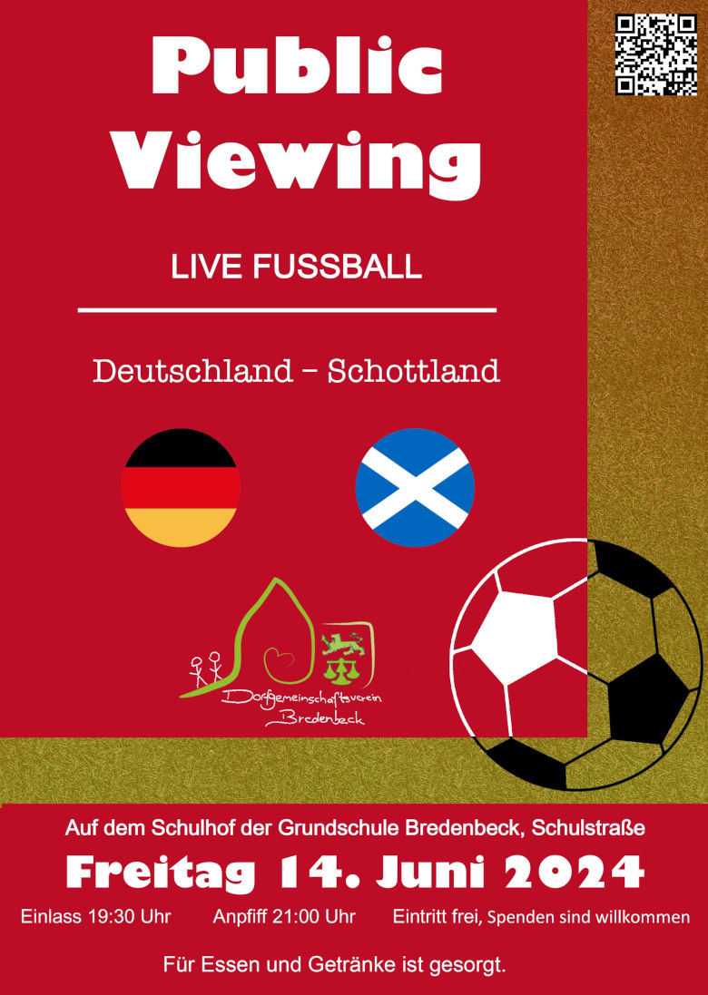 Plakat Public Viewing Deutschland - Schottland